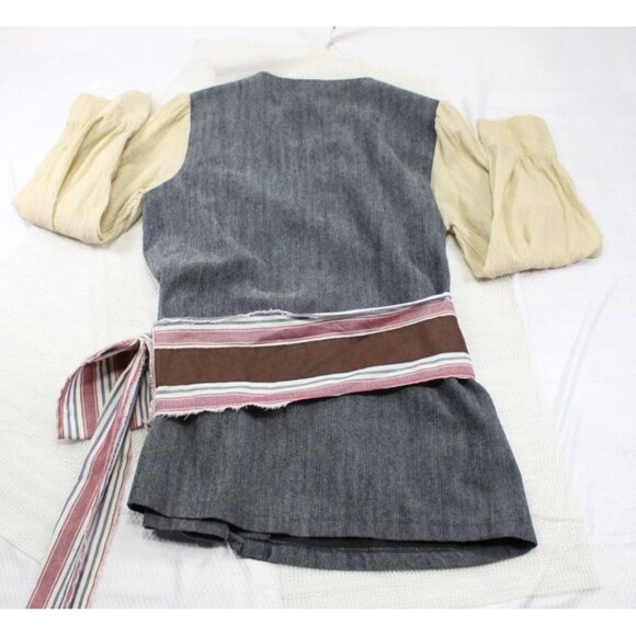 Disney Store Pirates Of The Caribbean Jack Sparrow Costume Vest With Shirt & Bel - Picture 9 of 9